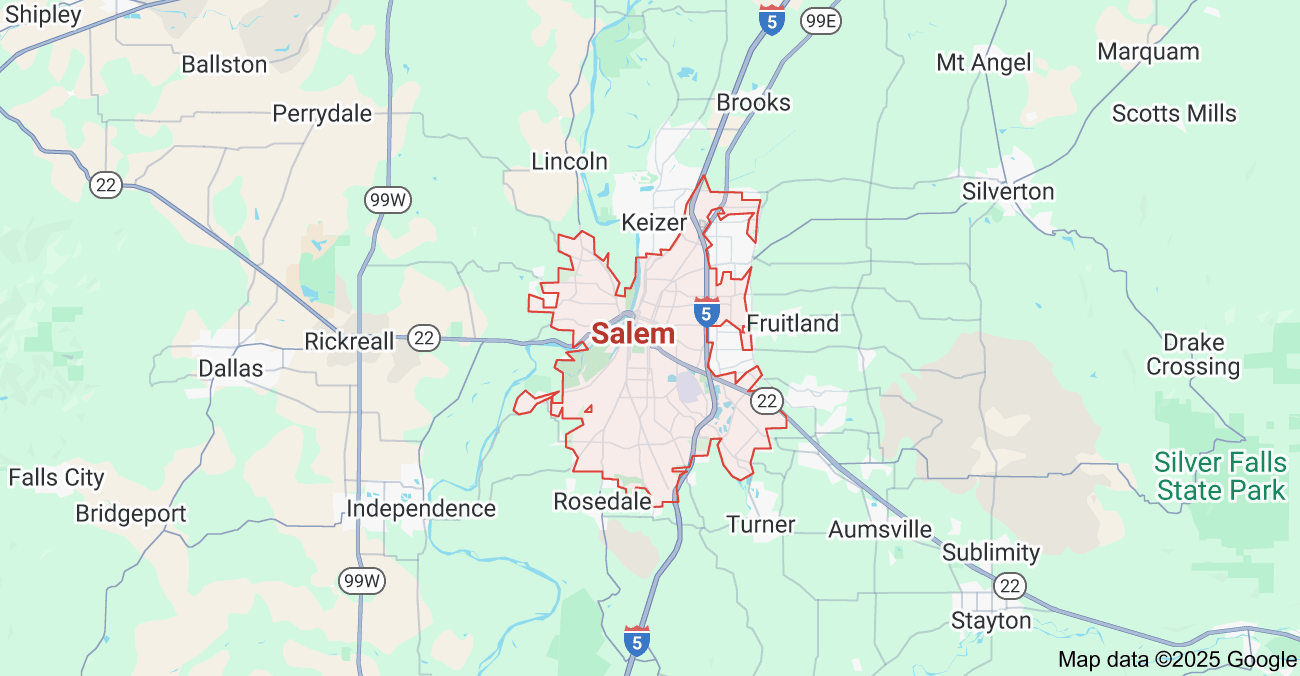 Service area map: Salem